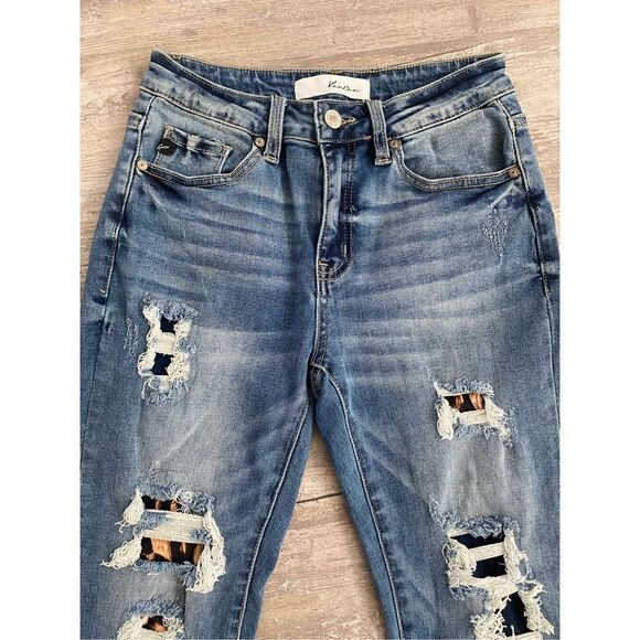 KanCan Skinny Jeans Cropped Ankle Distressed Raw Hem Juniors Size 3 - Picture 2 of 7